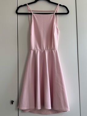 Urban Outfitters Light Pink Mini Fit-and-Flare Spaghetti Strap Dress